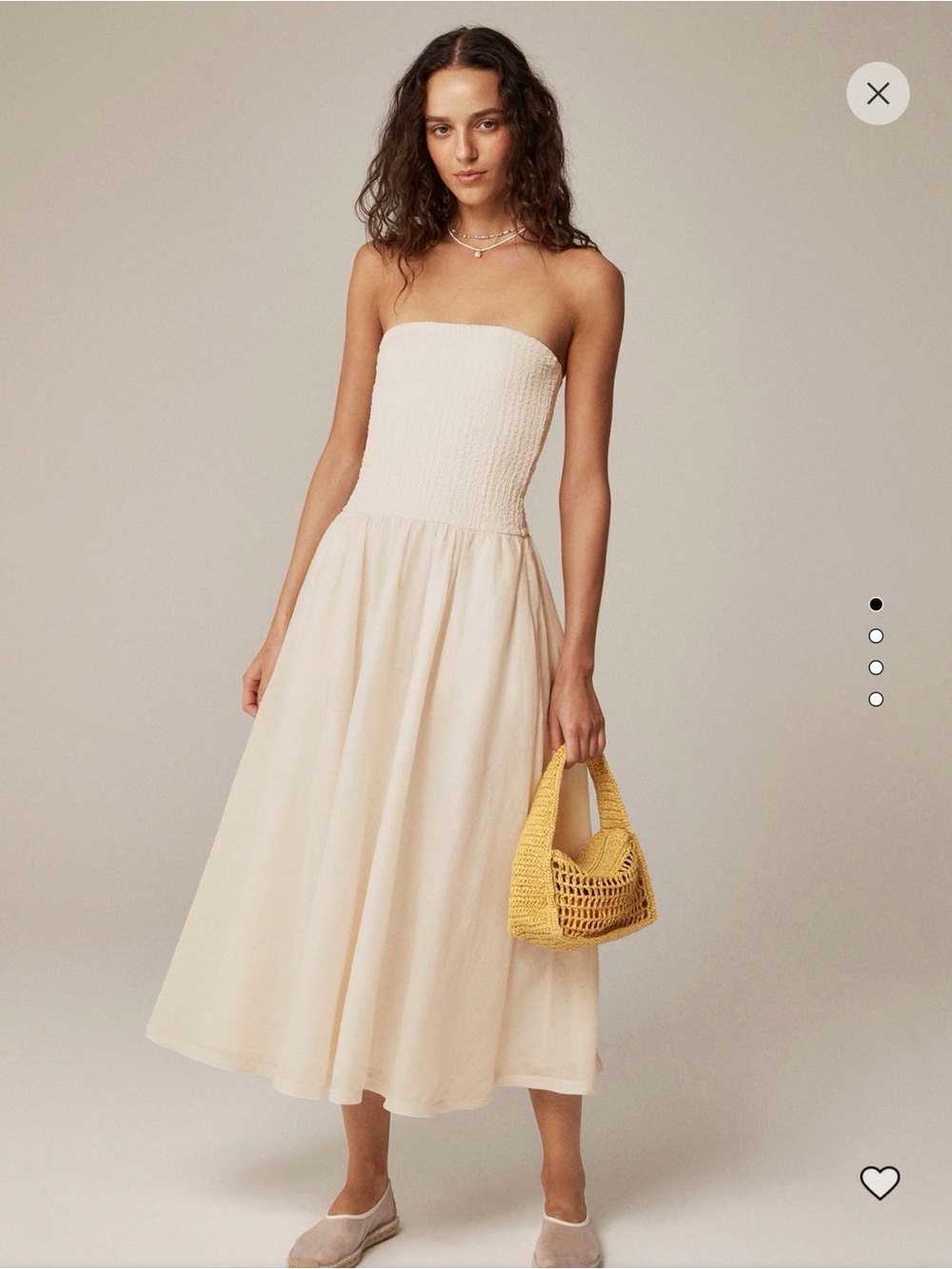J. Crew Strapless Maxi Dress in Cream